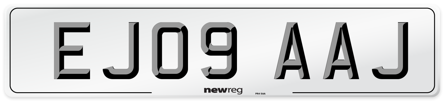 EJ09 AAJ Number Plate from New Reg